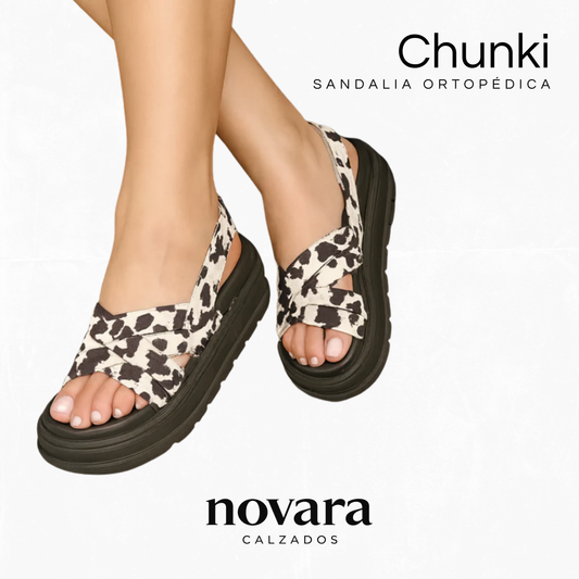 Sandalia Ortopédica Chunki Cow Novara